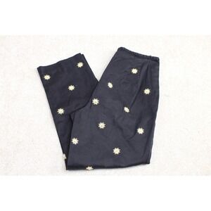 Womens Talbots Black Capris Flat Front‎ Stretch Sunflower Size 6